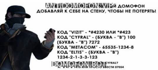 Код для открытия подъезда Чита